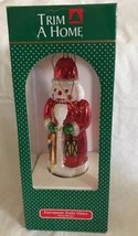 Hand Blown Glass Santa Ornament 7” Hand Painted Trim a Home New 1996 Vintage - £20.90 GBP