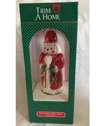 Hand Blown Glass Santa Ornament 7” Hand Painted Trim a Home New 1996 Vin... - £20.29 GBP
