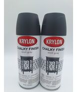 Krylon Chalky Finish Anvil Gray 4104 Spray Paint 12 Oz New 2 Cans - $35.88
