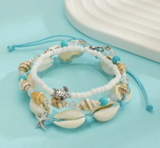 3pcs/Set Ocean Style Turtle Shell Star Beads Bracelet - £11.86 GBP