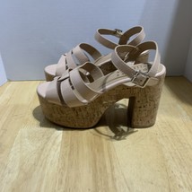 WOMEN&#39;S JOURNEE COLLECTION JANIA PLATFORM HEELED SANDALS  Size 8 Nude - $32.60