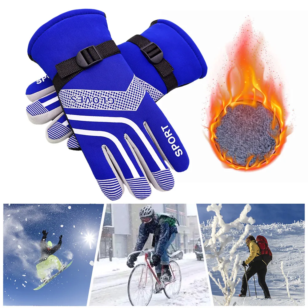 Men Skating Hiking Gloves Touchscreen Motorcycle Gloves Windproof Fleece Skiing - £11.56 GBP