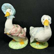 Lot of 2 Beatrix Potter 4&quot; Ceramic Figures Jemima &amp; Rebeccah Puddleduck 1989 - £22.69 GBP