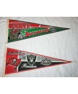Lot of 2 SUPER BOWL XXXVII Tampa Bay Buccaneers Oakland Raiders PENNANTS... - $736.51 MXN