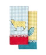 Pioneer Woman Country Farm Animals Kitchen Towels 2-Piece Cow Blue Bird ... - $25.21