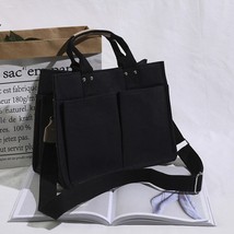 Women Handbag Korean School Simple Solid Color Casual Canvas Messenger Shoulder  - £37.93 GBP