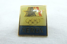 Olympics Pin 3/4&quot; Xerox Sponsor LA 1984 Rings Goldtone Enamel Clutch Sports #241 - £6.95 GBP