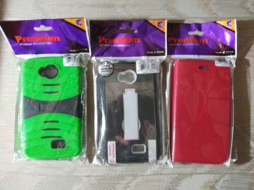 3 LG Optimus F6 Phones Cases New Premium Wireless Accessories Green Red Black - £11.86 GBP