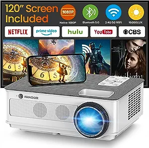 5G Wifi Bluetooth Projector 1080P Native, 16000L 450Ansi Outdoor Project... - $426.99