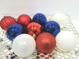 Patriotic 4th of July Memorial Day Red White Blue Plastic Ornaments 2.5&quot; - £13.44 GBP