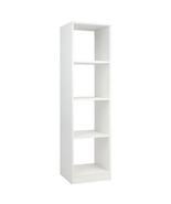5 Tiers 4-Cube Narrow Bookshelf with 4 Anti-Tipping Kits-White - Color: ... - $130.16 CAD