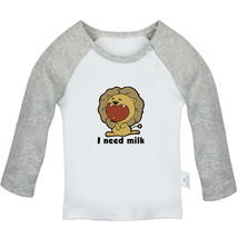 I Need Milk Funny Tshirt Newborn Baby T-shirt Infant Animal Lion Graphic Tee Top - £7.77 GBP+