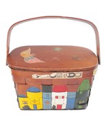 Vintage 70s Caro Nan Hand Painted Basket Purse Penny Butterfly Colorado ... - $493.98 MXN