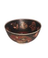 Vintage Hand Painted Dynasty by Heygill Medium Bowl Floral Gold Outlined 8” - $28.47