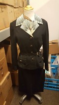 Bergdorf Goodman Vintage 60&#39;s 2 Piece Dress Suit Black &amp; Brown Gorgeous - £71.68 GBP