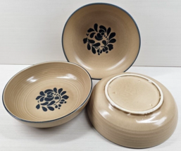 (3) Pfaltzgraff Folk Art Round 8&quot; Vegetable Bowls Set Serving Dining Dishes Lot - £62.19 GBP