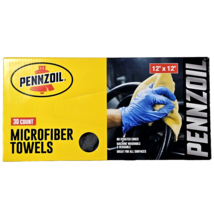 Pennzoil 30 Count Microfiber Towels 12x12in For Automotive Car Washing Gray - £29.87 GBP