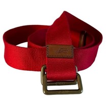 Polo Ralph Lauren Red Canvas Fabric D Ring Belt Leather Tip Men&#39;s Size M 45&quot; - £31.64 GBP
