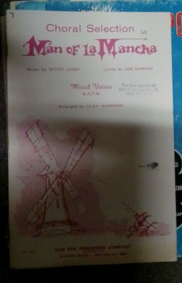 Choral Selection Man Of La Mancha  USED Song Book / Sheet Music - $1.98