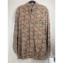 Tourage S.S.E. Shirt Men&#39;s Button Down Long Sleeve Paisley Cotton Size M... - $372.25 MXN