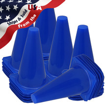 9&quot; INCH BLUE CONES (SET OF 36) SPORTS AGILITY TRAFFIC FIELD ROAD SOCCER ... - £44.10 GBP