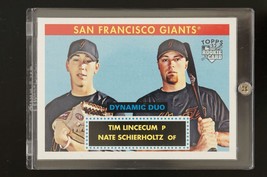 2007 Baseball Topps '52 Dynamic Duo Tim Lincecum Nate Schierholtz DD1 Rookie RC - £8.54 GBP