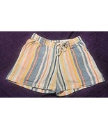 Natural Reflections Shorts Womens Sz XS Pastel Stripe Cotton NWT Drawstring - $17.63 CAD