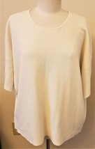Eileen Fisher Luxurious Top Silk/Organic Cotton Sz-XL Ivory - $119.98