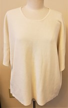 Eileen Fisher Luxurious Top Silk/Organic Cotton Sz-XL Ivory - £96.49 GBP