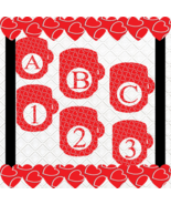 ABC and Numbers 39a-Digital ClipArt-Fonts-Art Clip-Hearts-Gift Tag-Valen... - $37.17 MXN