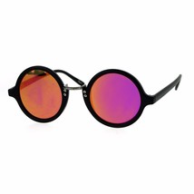 Womens Round Circle Sunglasses Plastic Frame Metal Bridge Mirror Lens - £9.40 GBP