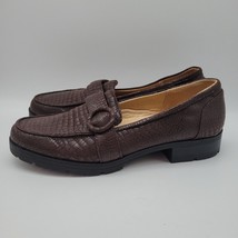 LifeStride Chocolate Croc-Embossed Lolly Loafer Loafers CHOCOLATE 10 M - £33.59 GBP