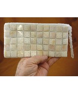 (EL5-A) white Mother of Pearl Shell satin clutch purse Wristlet evening ... - $1,030.80 MXN