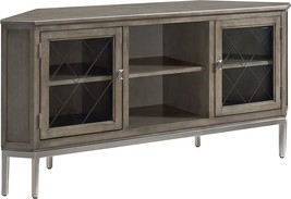 Leick Home 84388 Two Door Corner Tv Stand With Open Center Storage And Metal - £411.66 GBP