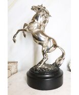 Western Black Beauty Prancing Horse Stallion Silver Resin Figurine With ... - €48,93 EUR