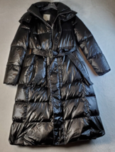 Fitouch Puffer Coat Womens Medium Black Long Sleeve Pockets Hooded Full ... - £70.64 GBP