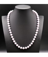 Vtg Light Pink Beaded Necklace Gold Tone Clasp Beautiful Color - $35.07 CAD