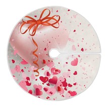 35.4&quot; Valentine&#39;S Day Christmas Tree Skirt,Pink Love Gift Box Suede Xmas Tree  - £23.71 GBP