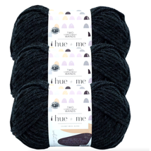 3 Pk Two of Wands Hue + Me Yarn | Werewolf Black 617 | Acrylic Wool Lion Brand - £18.68 GBP