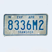 1989 United States Indiana Base Transfer License Plate 8336M2 - $11.87