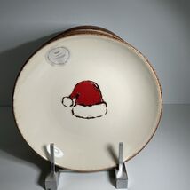 5 Santa Hat Plates Hand Painted Portugal 8.5 Inch Ceramic Made In Portug... - $69.66 CAD