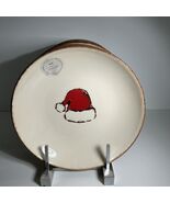 5 Santa Hat Plates Hand Painted Portugal 8.5 Inch Ceramic Made In Portugal New - $49.45