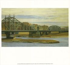 EDWARD HOPPER Macomb's Dam Bridge 16.5" x 17.75" Offset Lithograph 2010 ... - $49.50