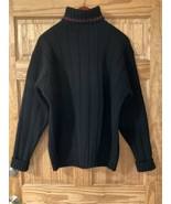 Vtg Ralph Lauren Polo Turtleneck Black Wool XL Green Blue Red Striped Ne... - $147.51