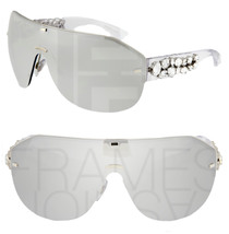 Dolce &amp; Gabbana DG 2150B Clear Silver Wrap Oversized Mirrored Women Authentic - £419.92 GBP