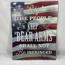 2ND AMENDMENT AMERICAN FLAG RIGHT TO BEAR ARMS METAL SIGN 13x10 - $230.69 MXN