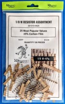 Resistor Assortment 1/8 W ±5% Carbon Film 25 Most Popular 150 pcs - Mr C... - $12.86