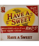 Lot of 10 &quot;Have A Sweet&quot; Inner Cigar Box Embossed Labels - £54.88 GBP