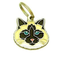 Cat ID Tag  Birman cat, Personalized, Engraved, Handmade, Key chain, Charm - £16.17 GBP+