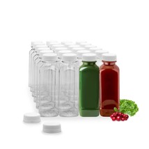 Restaurantware 12-OZ Plastic Juice Bottles - Cold Pressed Clear Food Grade PET B - £116.92 GBP